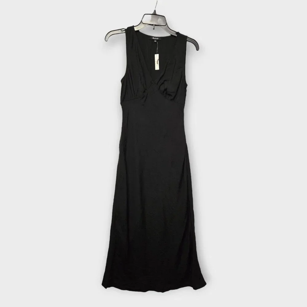 MADEWELL The Ariana Midi Dress Black NWT - Picture 4 of 8